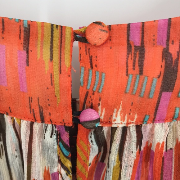 NEW Adiva Boho Sleeveless Top Orange Multicolor Size Small Artsy Bohemian - Picture 10 of 14